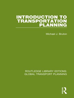 cover image of Introduction to Transportation Planning